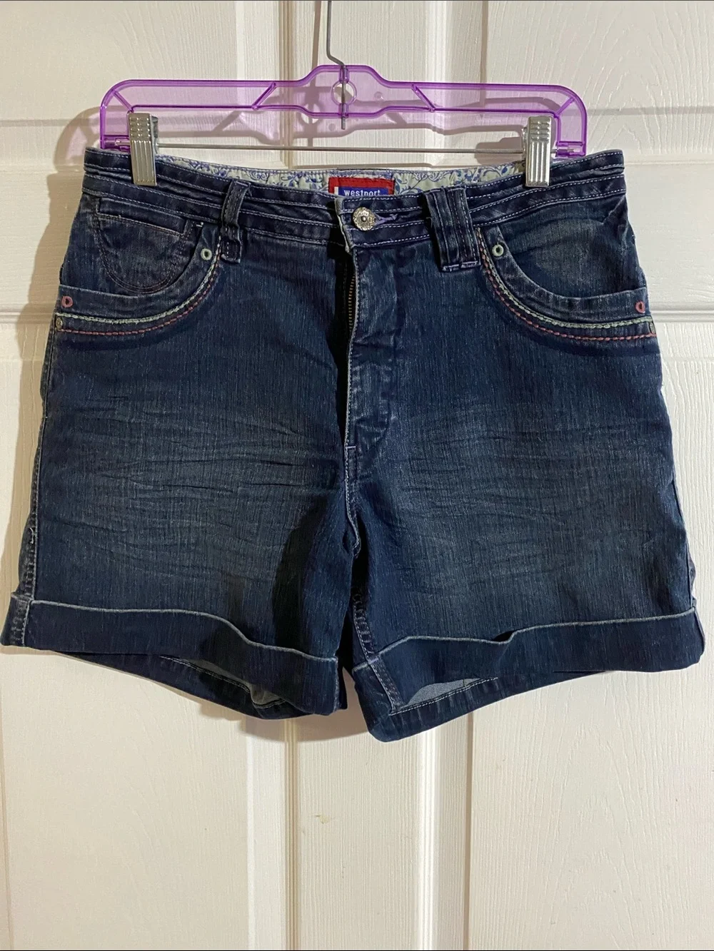 Westport Dark Blue Denim Cuffed womens Shorts